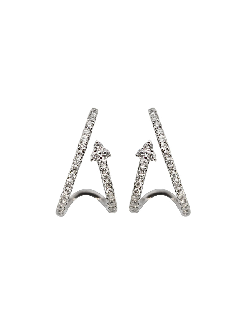 0.76cts Diamond 18K Gold Arrow Earrings